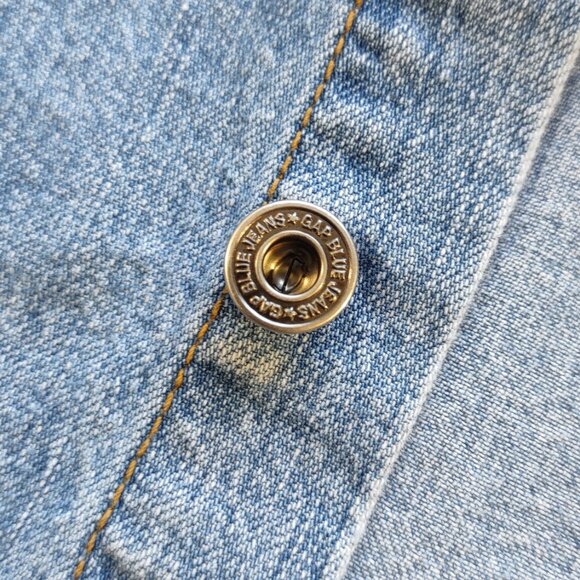 Vintage GAP Men's Denim Shirt Button-Up Long Sleeve Metal Rivet Buttons Medium - Picture 12 of 14
